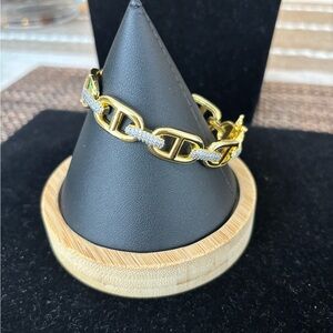 18K Gold filled  and Silver Chain Bracelet